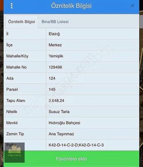 Yemişlik De Satılık Tarla