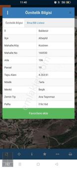 Hly Gayrimenkul'den Kozören Mahallesinde 4.263 M2 Satılık Tarla