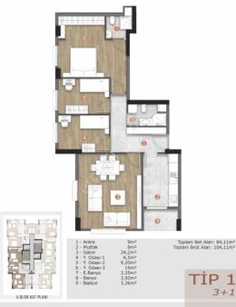 Kartal Hürriyet Mahallesi Begonvil Konutlarında Satılık 3+1