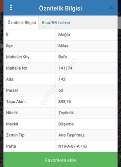 Milas Bafa'da Yatırım Amaçlı Zeytinlik