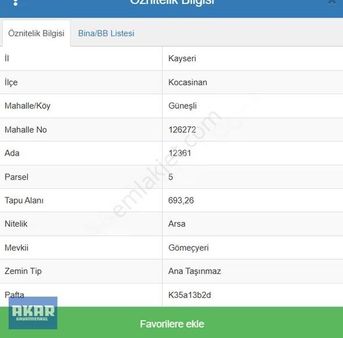 Akar Gyo|güneşli Mah. Kaçmaz Fırsat Satılık Villa Parseli