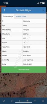G.antep Nizip Yeniyazı Köyü Yatırımlık Mahsüllü Satılık Arazi