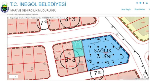 İnegöl Alanyurt Merkezde Satılık Arsa