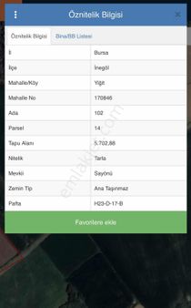 Sinan Emlaktan Boydan Boya Yola Cephe Manzaralı 5700 M2 Tarla