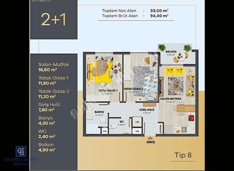 Muhteşem Projede İmaj Bulvar Satılık 2+1 Daire