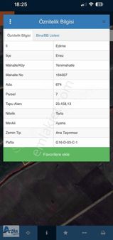 Enez/yenimahalle De 23 Dönüm Uygun Fiyatlı Tarla