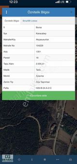 Bursa Karacabey Akçasusurluk'da Satılık 2034 M2 Arazi