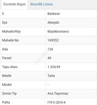 Blk B.bostancı Mh. 1334m2 Kadastro Yoluna Cepheli Meyve Bahçesi