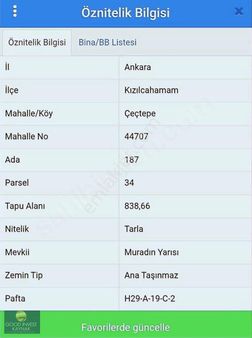 Kızılcahamam Çeştepe Mahallesinde Tek Tapu Yatırımlık Tarla