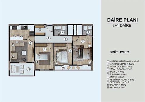 Alata Premıum Sıtesı'nde Projeden 3+1 Ultralüx Daire!!