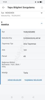 Manisa Yunusemre Saruhanlar Mahallesi'nde Satılık 2.200 Metrekare Tarla