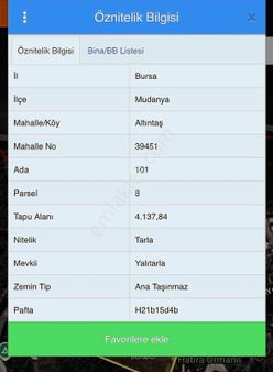 Mudanya Altıntaş'da Deniz Manzaralı Arazi