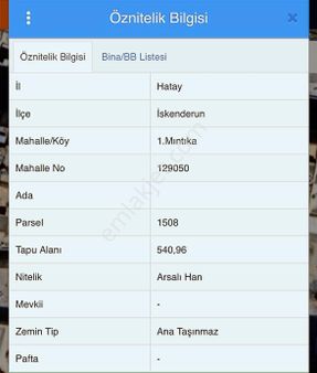 Fms Gayrimenkulden İskenderun' Un Kalbinde Çarşı Merkezde Arazi