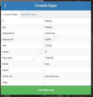 İncek Bölgesinin En Değerli Lokasyonunda Satılık 1100 M2 Arsa