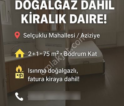 Doğalgaz Dahil Kiralık 2+1 Bodrum Daire