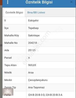 Sakintepe Mh. 2 Kat Villa İmarlı 970 M2 Satılık Arsa