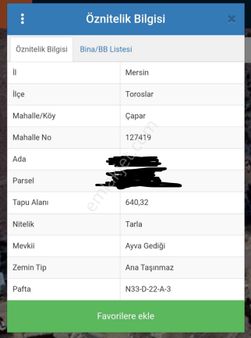 🌾toroslar Çapar’da Acill Satılık Tarla