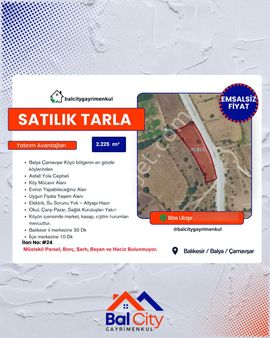 Balcity'den Balıkesir Balya’da İmara Sınır Arsa Vasfında Tarla!