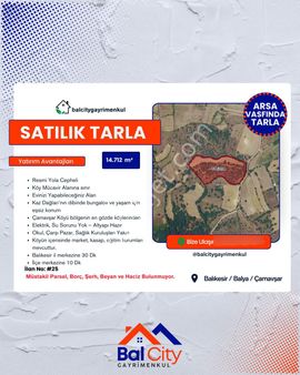 Balcity’den Balıkesir Balya’da Resmi Yola Cepheli %5 İmarlı Arsa Vasfında Tarla!