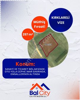 Balcity - Kırklareli Vize’de İstanbul Oto Yola Cephe İmar Sınırında Fırsat Tarla!