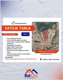 Balcity'den Balıkesir Balya'da Köy Dibi Resmi Yola Cepheli Arsa Vasfında Tarla!