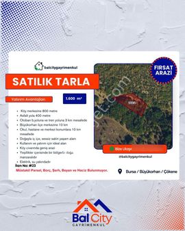 Bursa Büyükorhan’da 2 Köy Ortasında Doğa Manzaralı Fırsat Arazi!