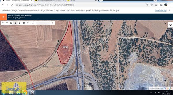 Pazarcık Karabıyıklı Mah Ana Asfalt Üstü Satlık Kupon Arazi