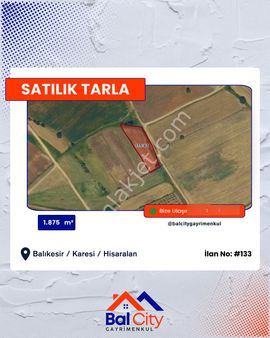 Balcity - Balıkesir Karesi Hisaralan'da 1.875 M2 Resmi Yola Cepheli Yatırım Fırsatı