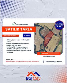 Balcity'den Balıkesir’de Oto Yola Yakın Baraja Komşu, 3 Köyün Ortası Fırsat Tarla