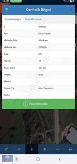 Döşemealtı 500m2 Arsa 0.60emsal