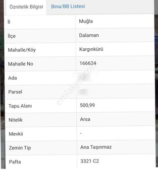 Lavinia Gayrimenkul'den Satılık 500m² Arsa