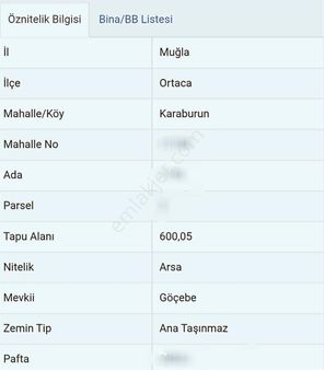 Lavinia Gayrimenkul'den 600m² Satılık Arsa