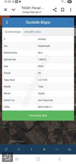 Ilıcada Yatırımlık 6211 M² Uygun Fiyata Tapulu Tarla