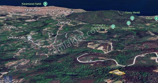 Çamçukurda Panoramik Deniz Manzaralı Satılık 3531 M2 Tarla