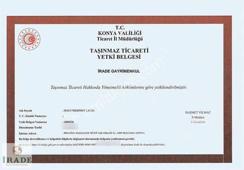 Meram Boruktolu Köyünde 2 Kat Konut İmarlı Satılık 1420 M2 Arsa