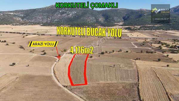 ✅korkuteli✅çomaklı Köyü✅satılık 4.176m2 Tarla