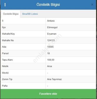 Eryaman Güzelkentte Merkezi Konumda Konut+ticari İmarlı 108m²