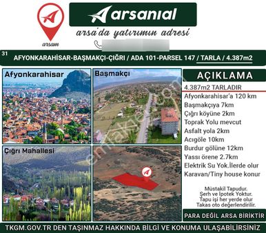 Afyonkarahisar Başmakçı Çığrı Satılık 1326m2 Gül Bahçesi
