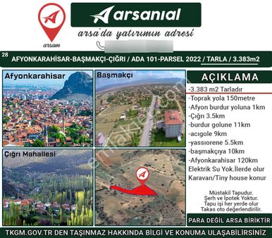 Afyonkarahisar-başmakçı-çığrı-satılık 3383m2-tarla