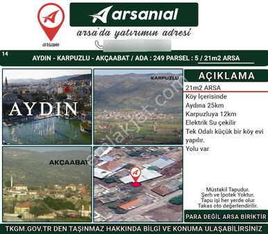 Aydın-karpuzlu-akçaabat-köyiçinde-satılık 21m2arsa