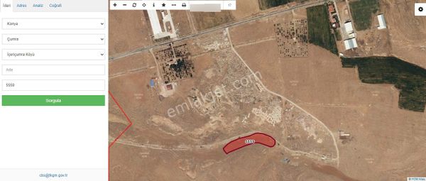 Talha Tozduman'dan İçeri Çumra'da 4.600m2 Müstakil Satılık Tarla