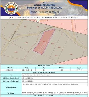 C21 Cius; Haydariye Yolacephe 4 Müstakiltapu Villa İmarlı Arsa
