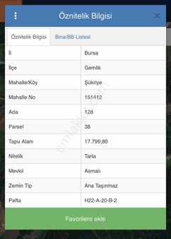 Cb Black Gemlik Şükriye Satılık 17.799m2 Fırsat Arazi*