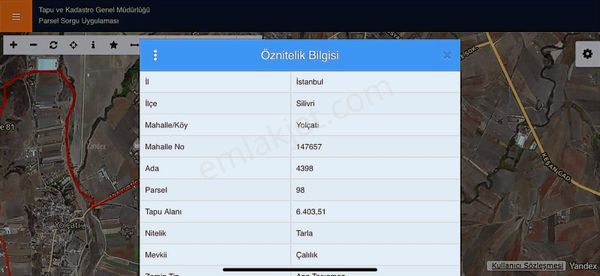 Silivride 6.403 M² Tek Tapulu Müstakil Çiftlik