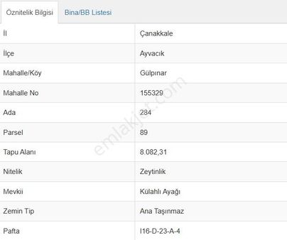 Eu Gayrimenkul'den Babakale-gülpınar Asfaltına Cephe 8 Dönüm
