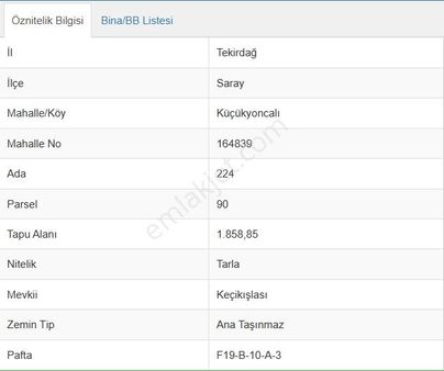 Eu Gayrimenkul'den 1800 Metrekare Köy Merkezine Yakın Tarla