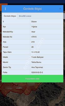 Berat Emlaktan Yığılca Asar Köyünde 14 Dönüm Fındıklık