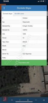 Kaçmaz Fırsat! Döşemealtı"nda 335 M² Arsa