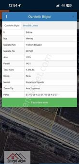 Arda Emlak Ofisinden Kapıkule Yolu Üzeri Hızlı Tren Hattı Yanında İçinde Evi Ahı Bulunan Tarla