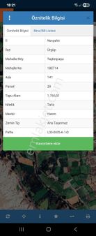 Nevşehir Ürgüp Taşkınpaşa Mah. Satılık Tek Tapulu Tarla